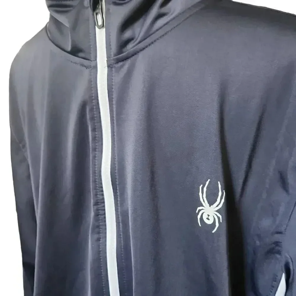 Spyder Men's Size XL Navy White Zip Up Logo Track Jacket